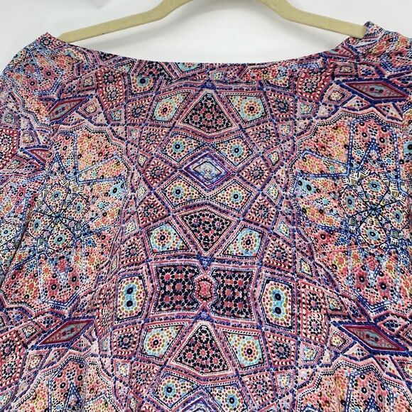 Anthropologie Sidney Maeve Silk Printed 3/4 Sleeve Button‎ Back Tunic Blouse 6 - Picture 4 of 11